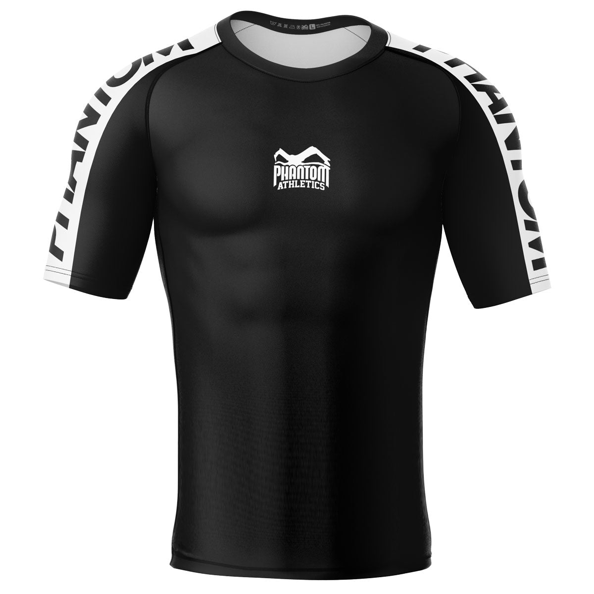 Phantom Rashguard für deinen Kampfsport. Eng anliegendes Kompressionstop für MMA, BJJ, Ringen, Muay Thai und andere Fight Sportarten. Perfekte Verarbeitung, Tragekomfort und Performance. Ideal für Training und Wettkampf. Hier im schwarzen Apex Design.