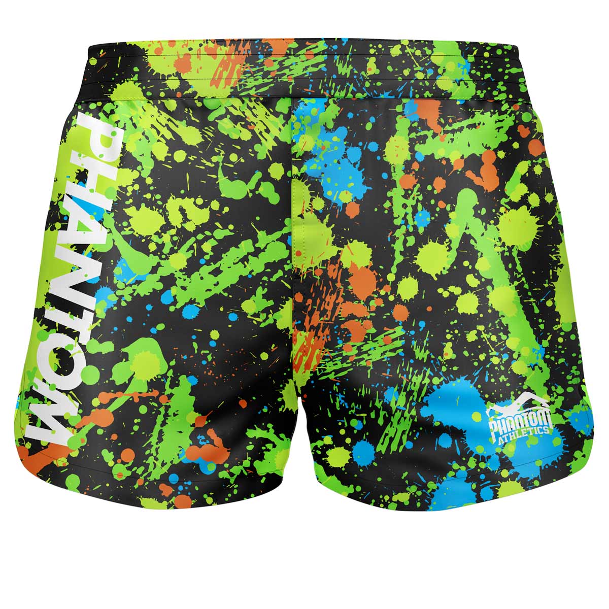 Fightshorts FUSION Splatter  - Schwarz/Neon