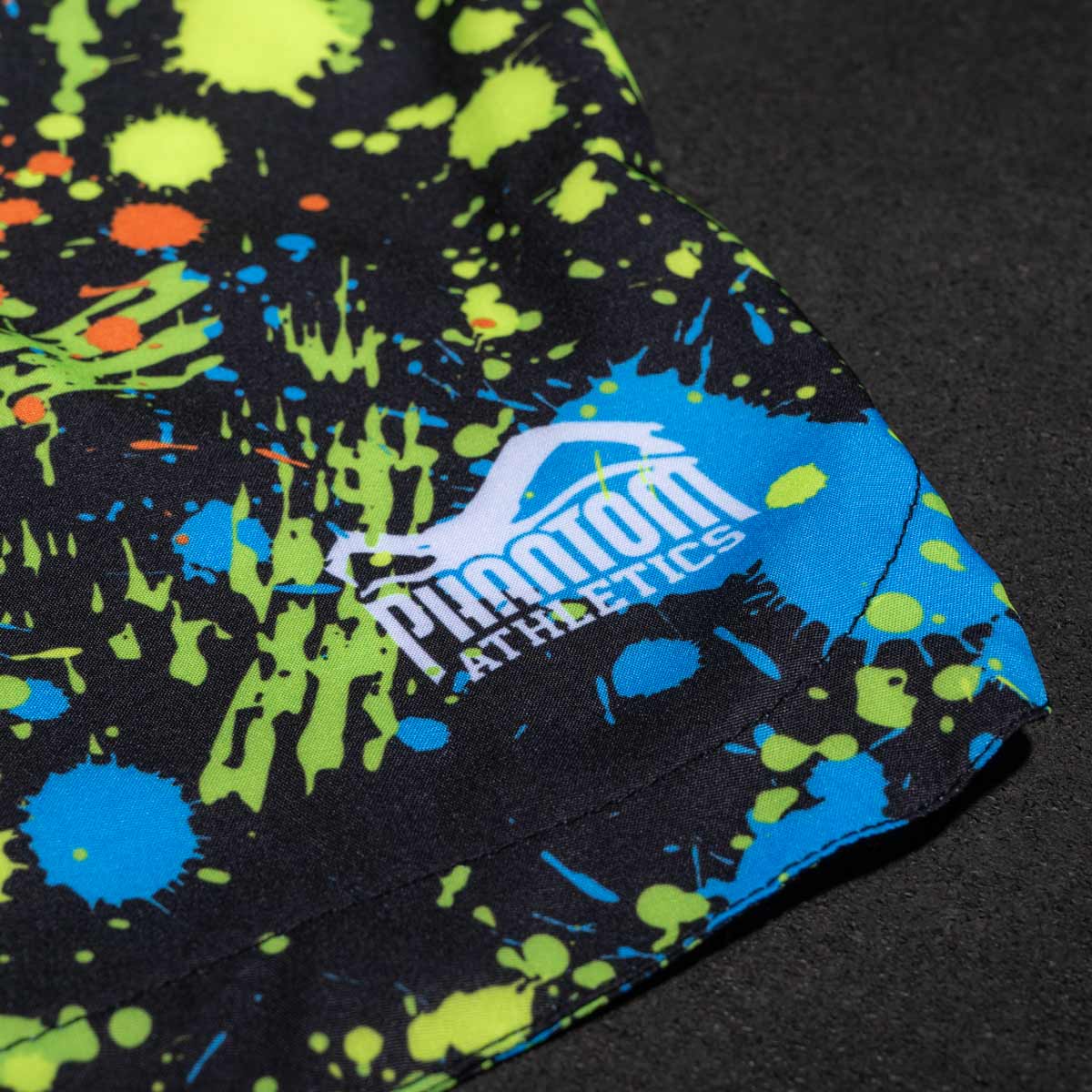 Fightshorts FUSION Splatter  - Schwarz/Neon