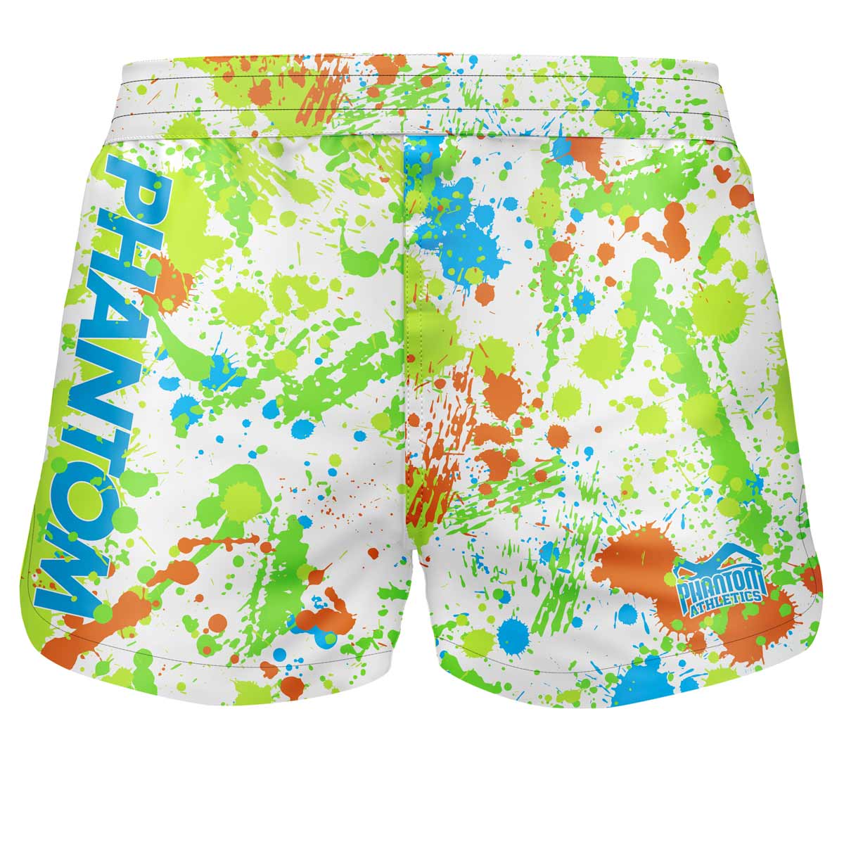 Fightshorts FUSION Splatter  - Weiss/Neon