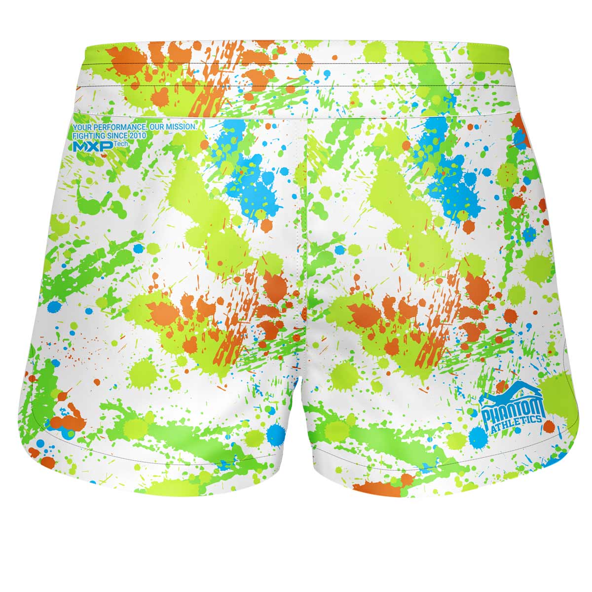 Fightshorts FUSION Splatter  - Weiss/Neon