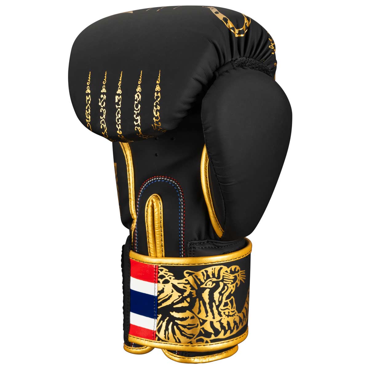 Phantom Muay Thai Boxhandschuhe im limitierten Schwarz/Goldenen Sak Yant / Thaibox Design.