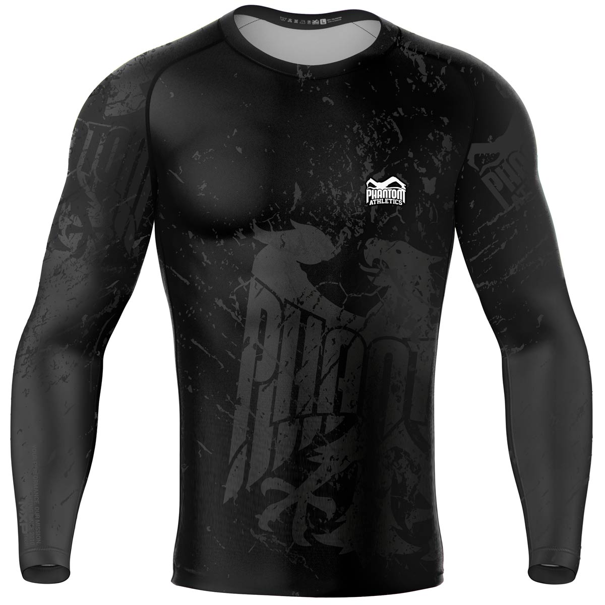 Das Phantom EVO Langarm Compression Rashguard im Team Germany Design. Mit Deutschland Adler und &quot;Never Back Down&quot; Schriftzug. Ideal für deinen Kamfpsport, wie MMA, Muay Thai, Ringen, BJJ oder Kickboxen.