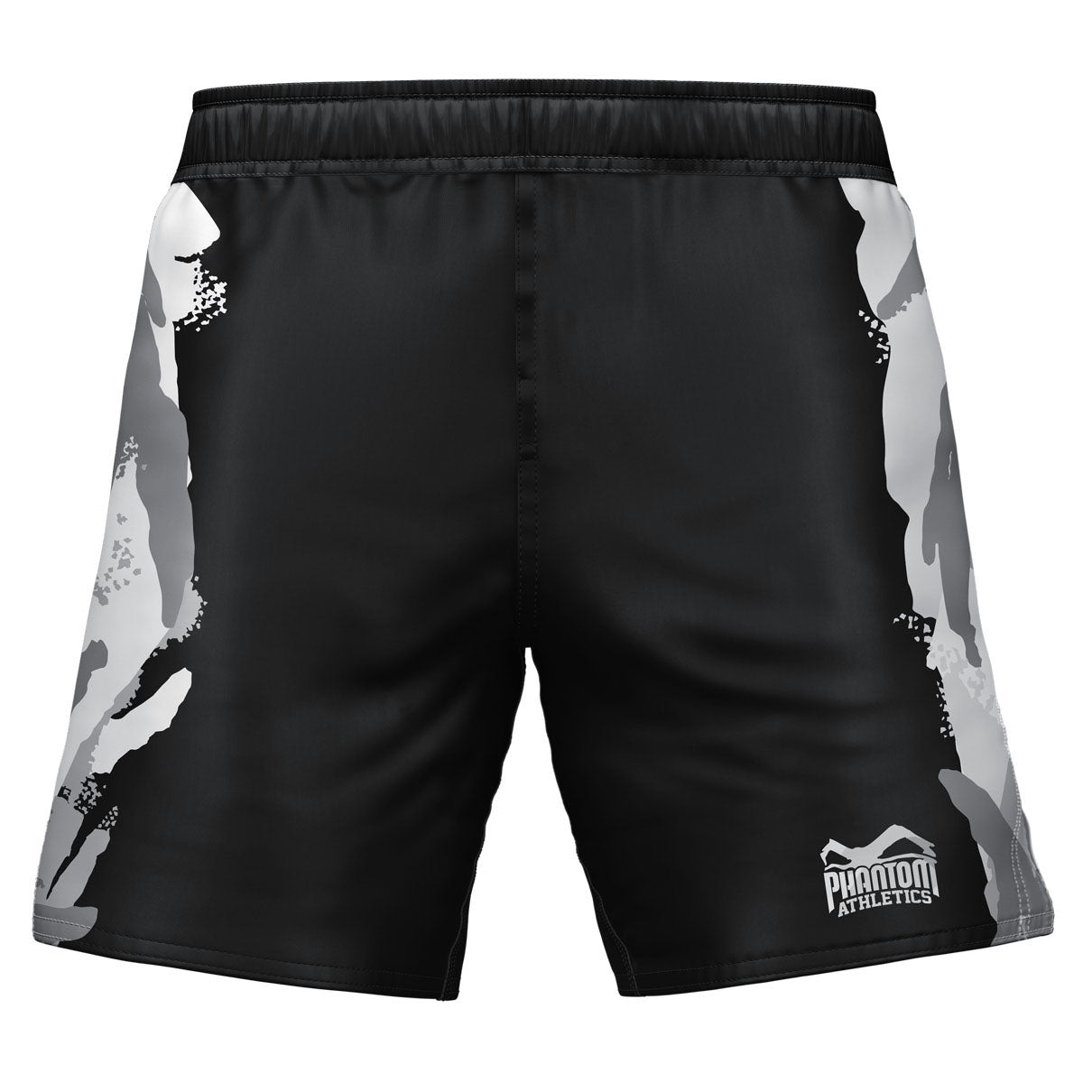 Phantom MMA Fightshorts im Urban / Winter Camo Design. Überragende Qualität für deinen Kampfsport.