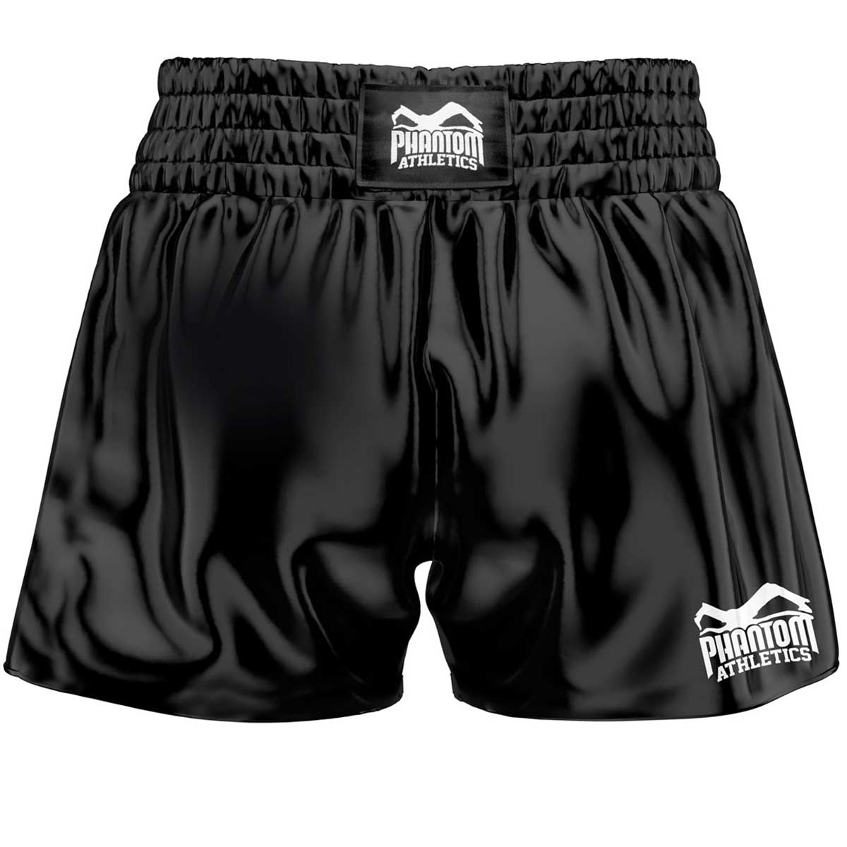 Die Phantom Muay Thai Shorts Team in schwarz. Oldschool Satin Stoff verleiht dir original Thailand Feeling. In gewohnter Phantom Athletics Qualität. Ideal für dein Thaibox Training und den Wettkampf.