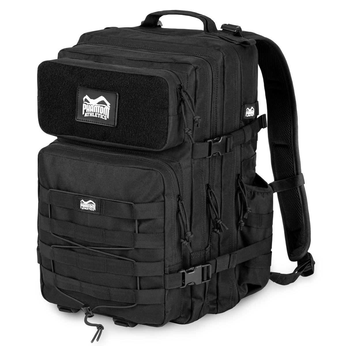 Phantom DELTA Rucksack für deinen Kampfsport. Mit 45l Fassungsvermögen und vielen Fächern um dein Fight Equipment stets griffbereit zu haben. Ideal für MMA, Boxen Muay Thai oder BJJ. Mit angenehmen Rückenteil für maximalen Tragekomfort. Zusätzliche Klettfläche für individuelle Patches. Hier in der Farbe Schwarz.