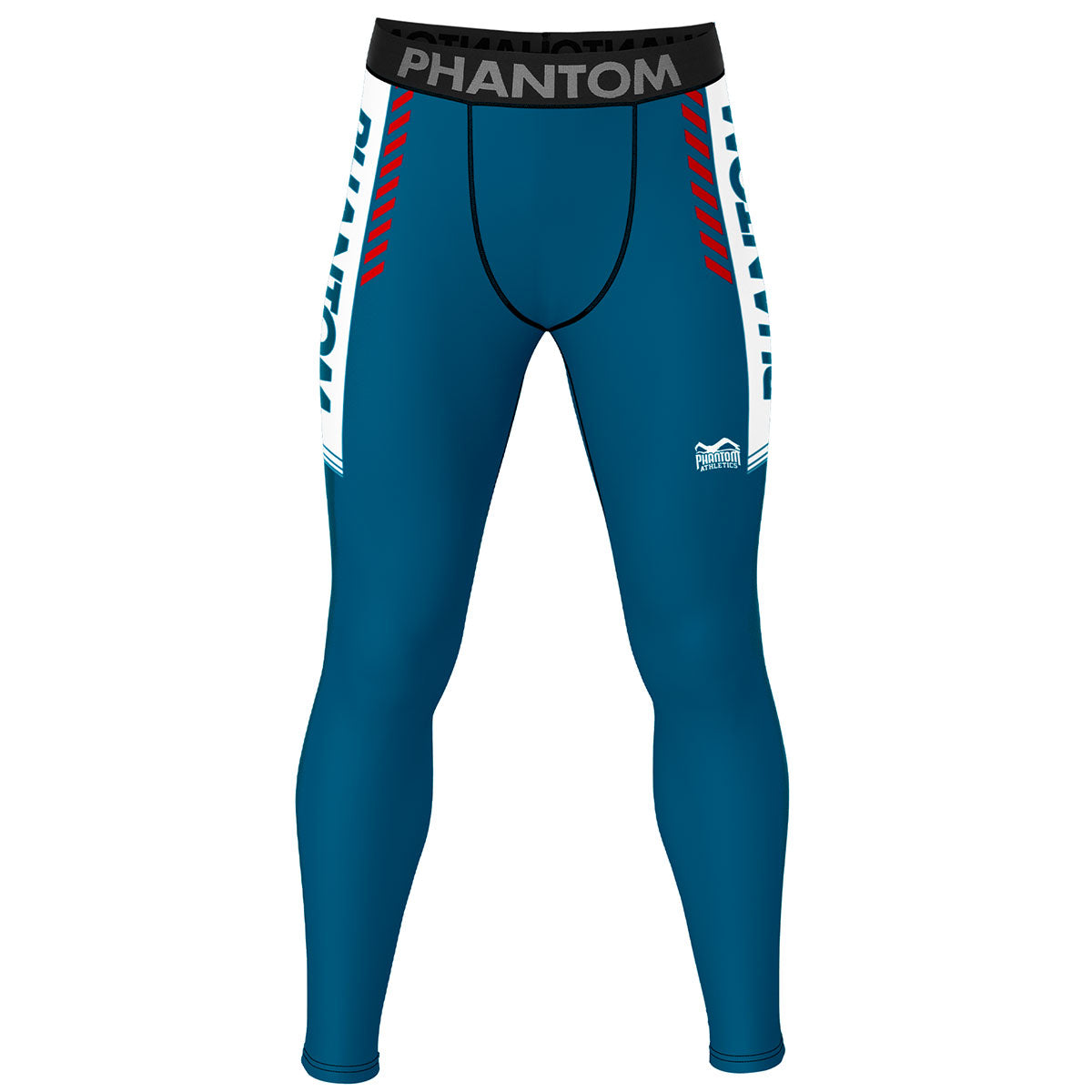 Lange Compression Tights von Phantom für deinen Kampfsport. Überragende Qualität, Passform und Komfort. Perfekt für MMA, Grappling, Muay Thai, BJJ oder auch Ringen. Die beste Kampfsport Legging auf dem Markt. Hier im blauen Apex Design.