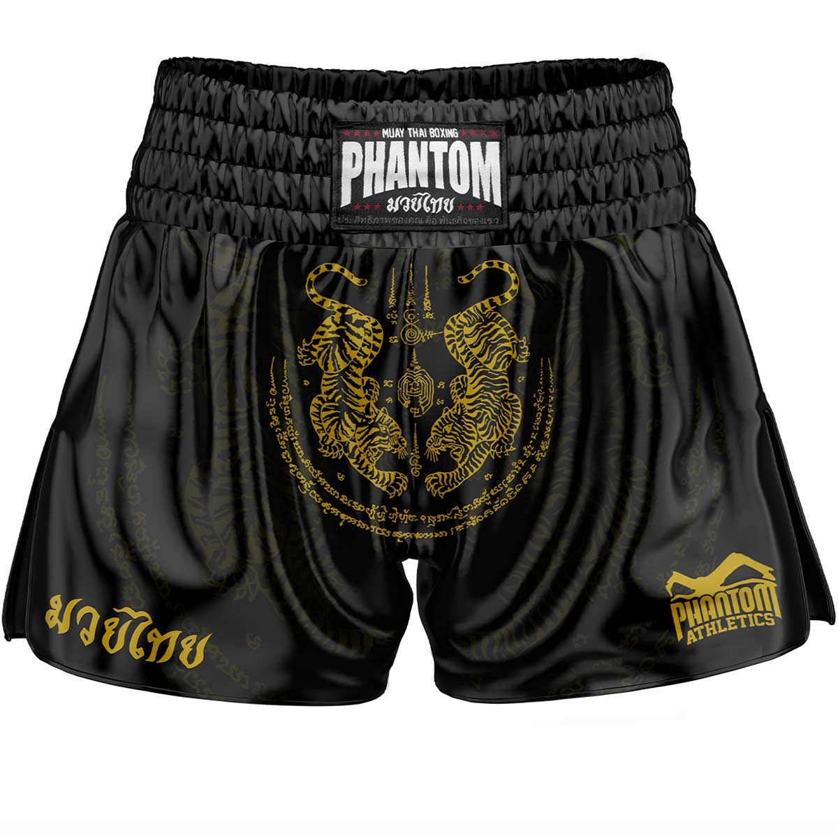 Muay Thai Shorts Sak Yant - Schwarz/Gold