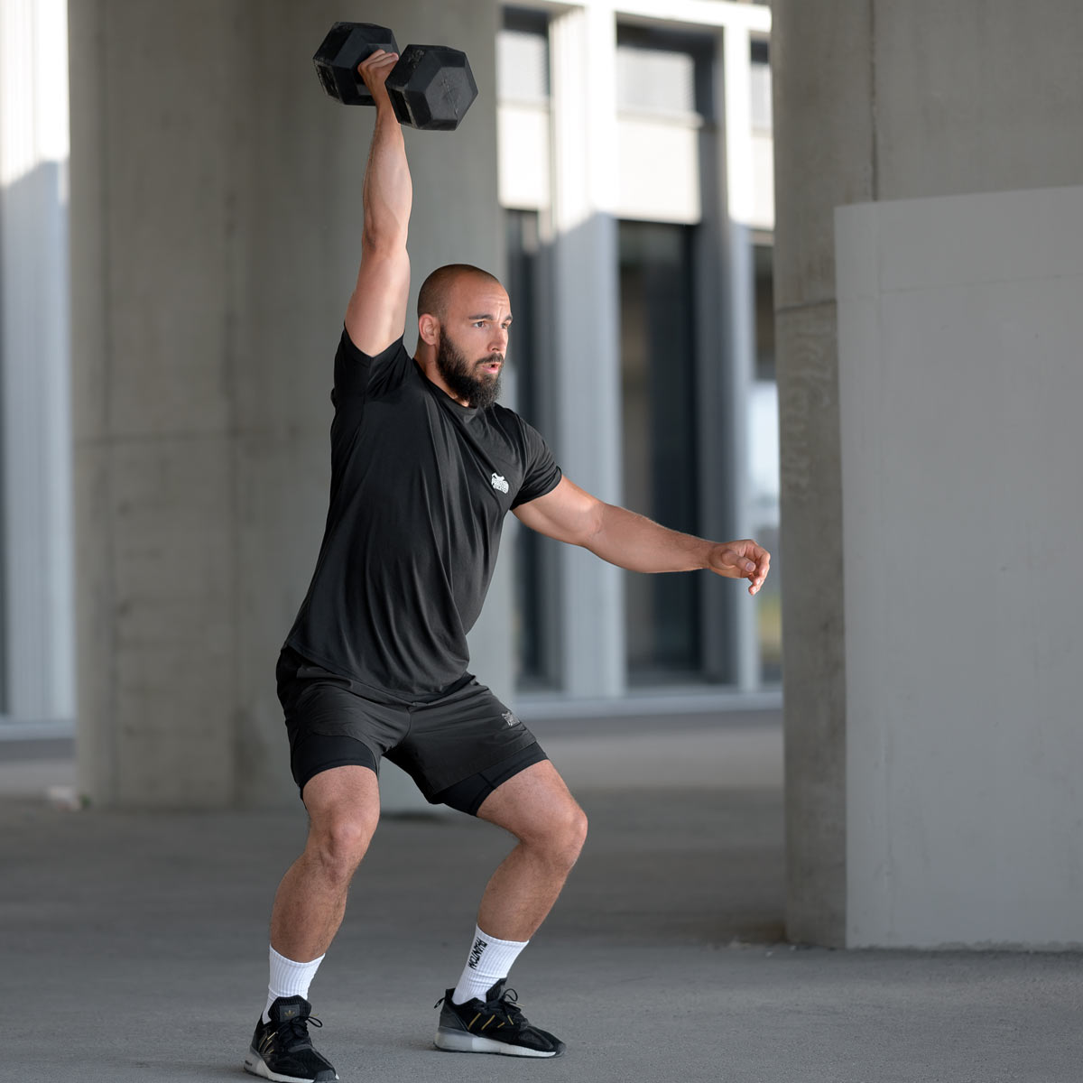 Fitnesz rövidnadrág Laser 2in1 - Fekete