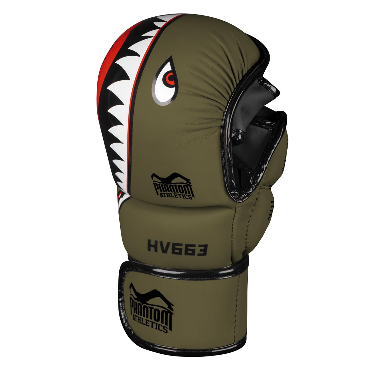 Die Phantom MMA Sparringshandschuhe FIGHT SQUAD in Army Grün - Linker Handschuh