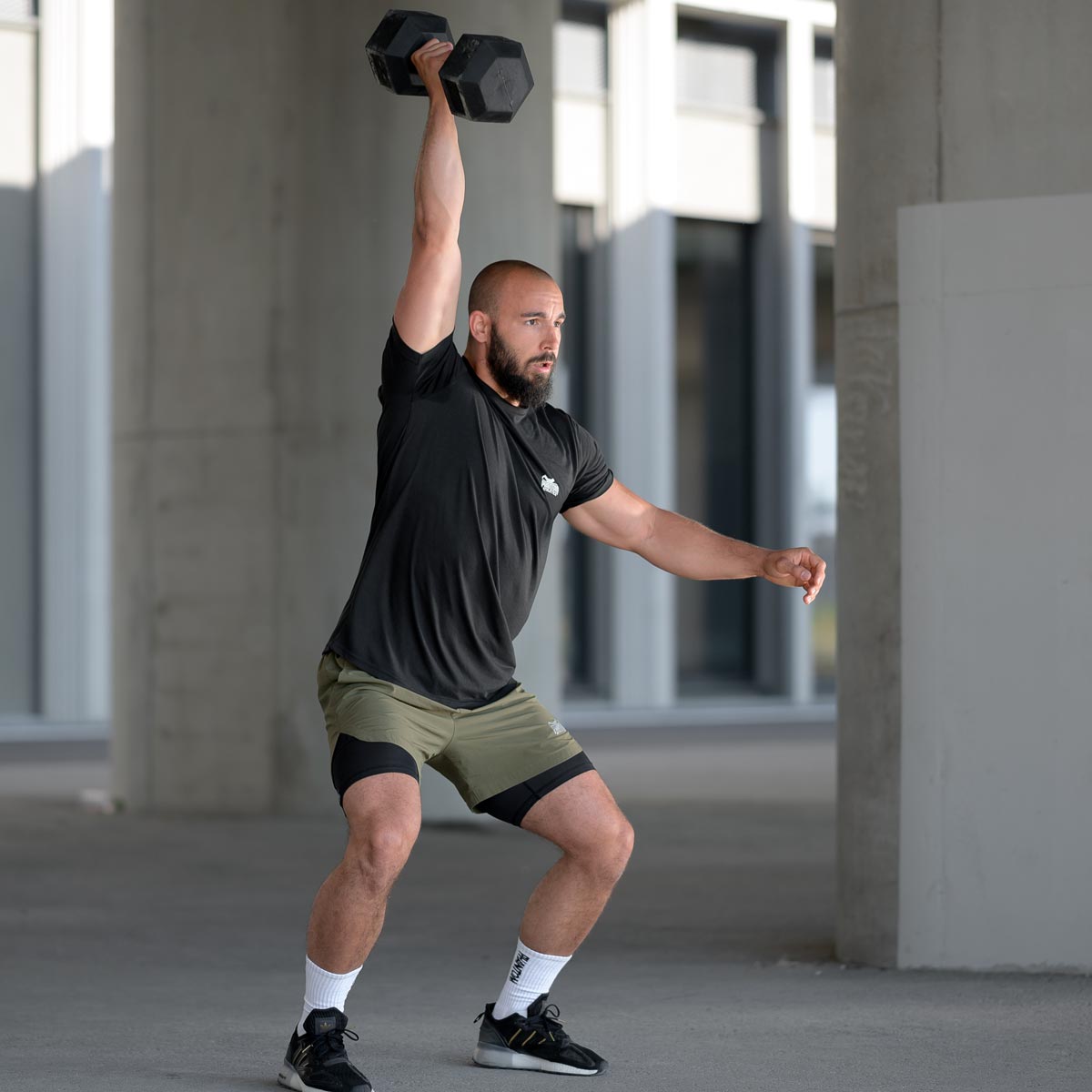 Fitnesz rövidnadrág Laser 2in1 - Army