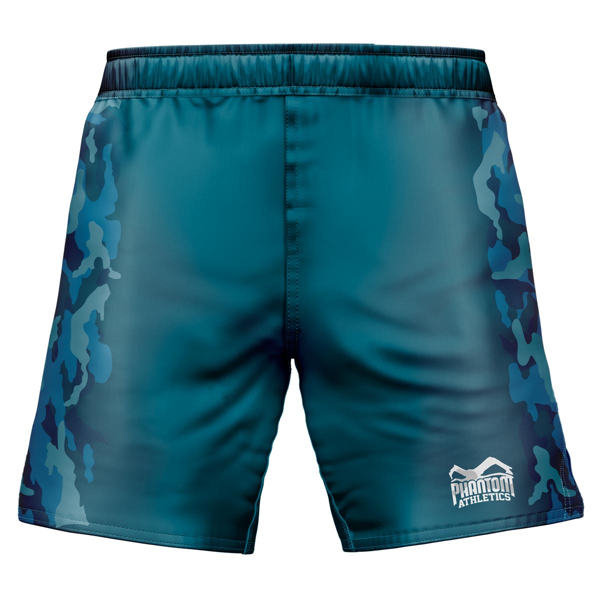 Phantom EVO MMA Fightshorts. Im Warfare Design mit navy blauen Camo Elementen.