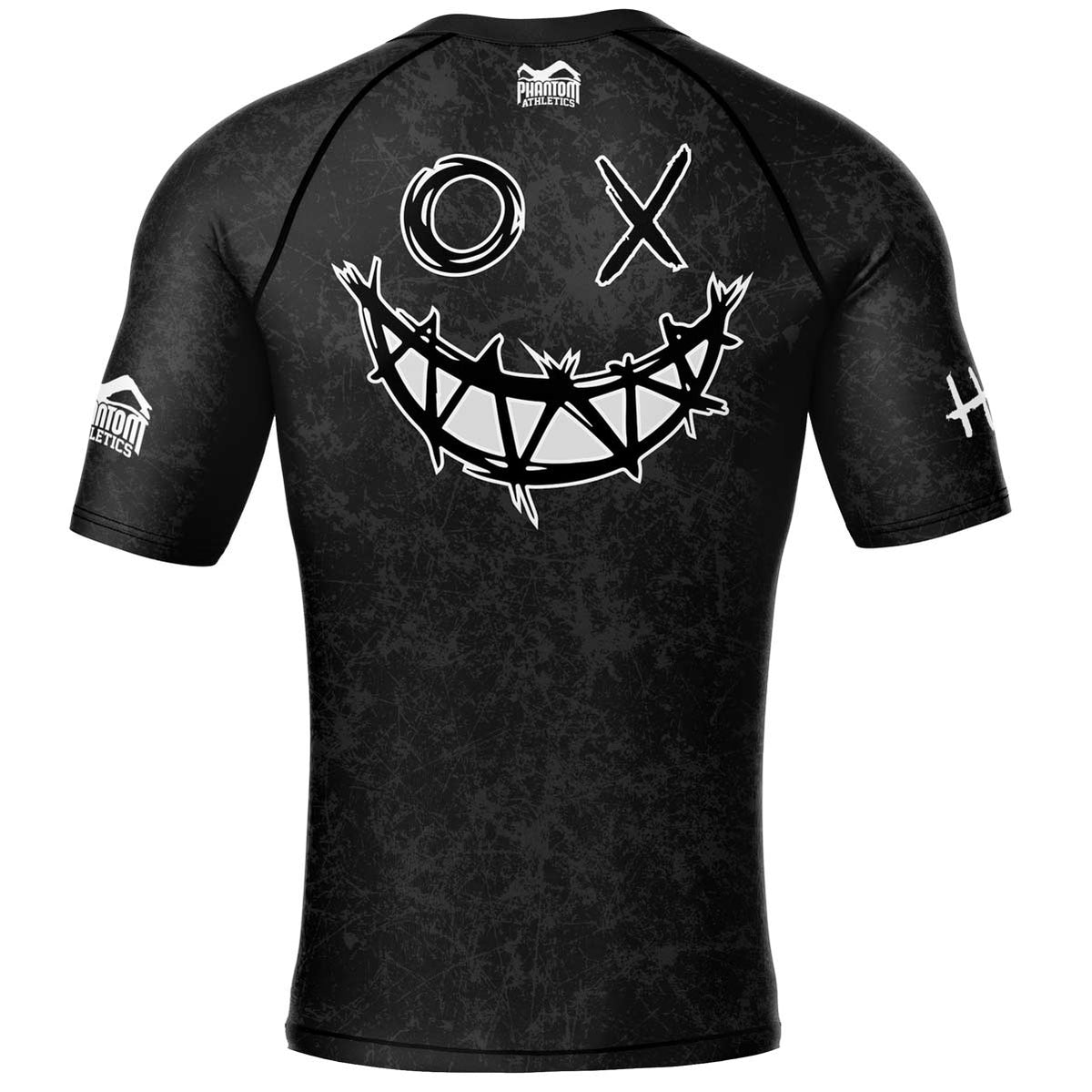 Phantom MMA Rashguard mit großem Serious Smiley Design auf dem Rücken.